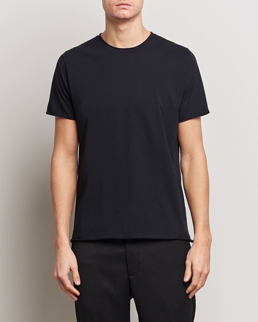 Herre | Kortermede t-shirts | Filippa K | Roll Neck Crew Neck Tee Black