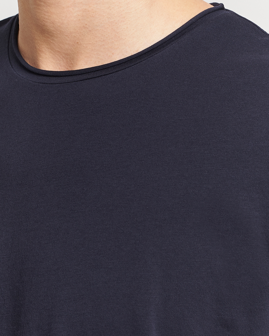 Herre | T-Shirts | Filippa K | Roll Neck Crew Neck Tee Navy