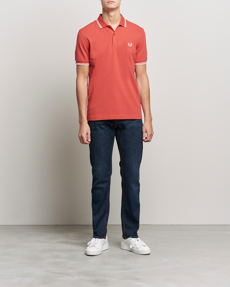 Herre | Pikéer | Fred Perry | Twin Tip Polo Washed Red
