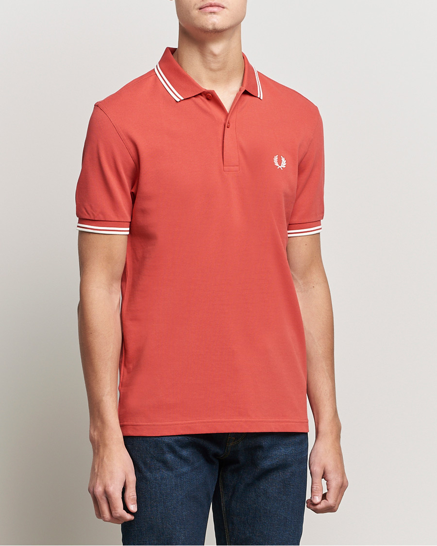 Herre | Pikéer | Fred Perry | Twin Tip Polo Washed Red
