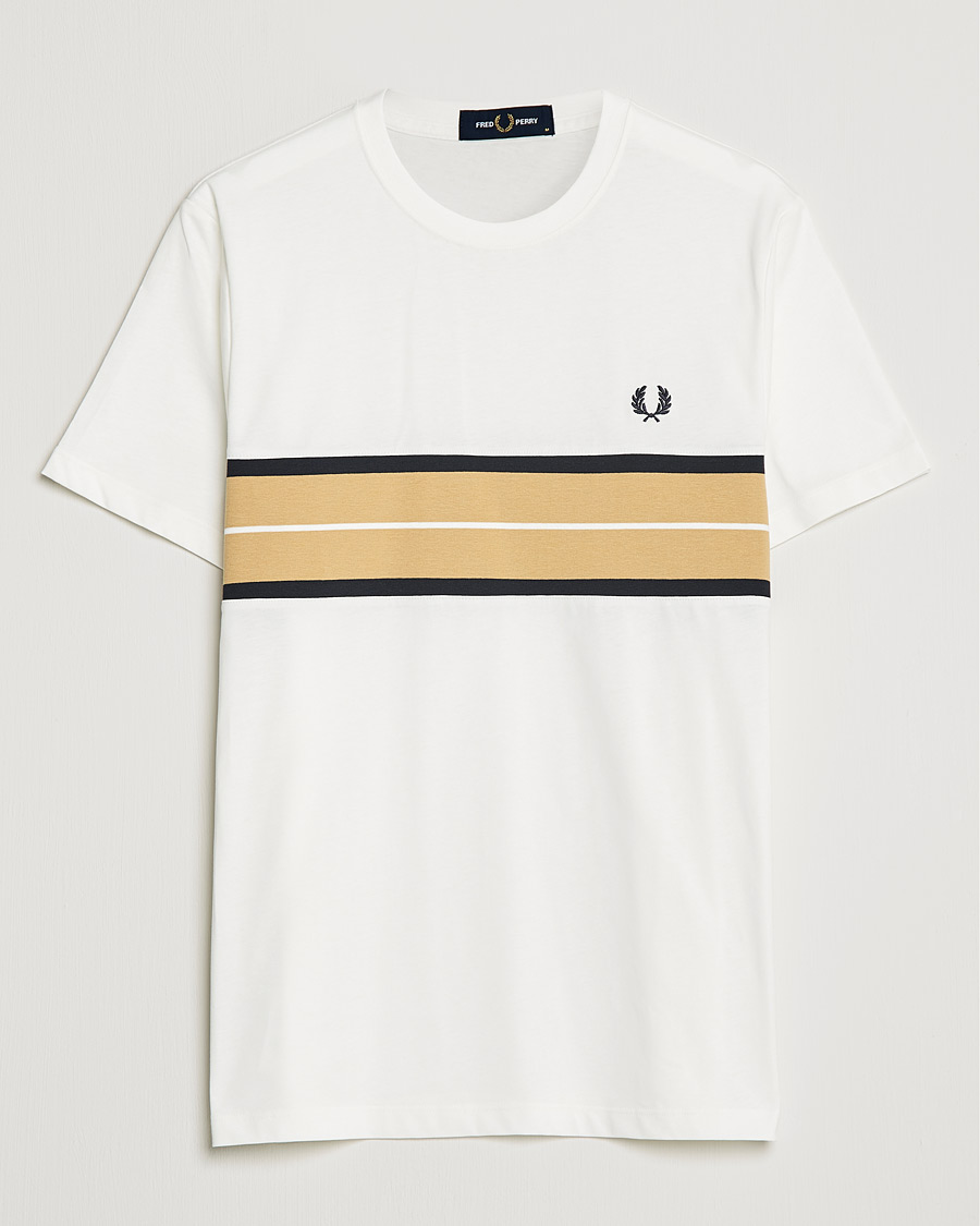 Herre | T-Shirts | Fred Perry | Tram Line Pannel Tee Snow White