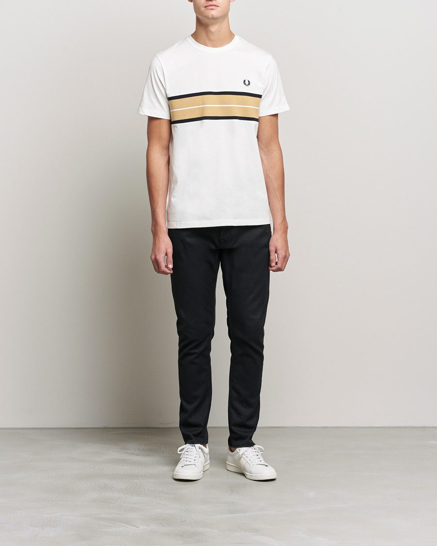 Herre | T-Shirts | Fred Perry | Tram Line Pannel Tee Snow White
