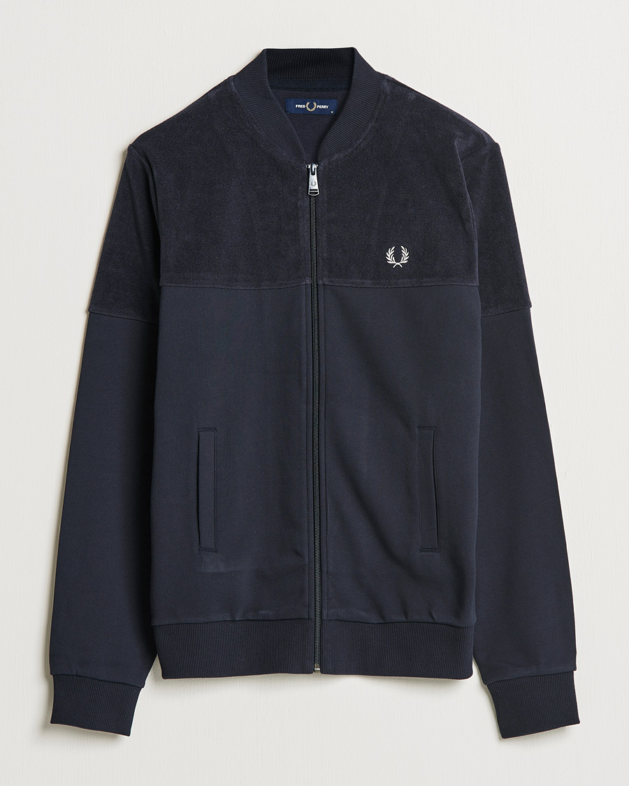 Herre | Gensere | Fred Perry | Towelling Pannel Track Jacket Navy