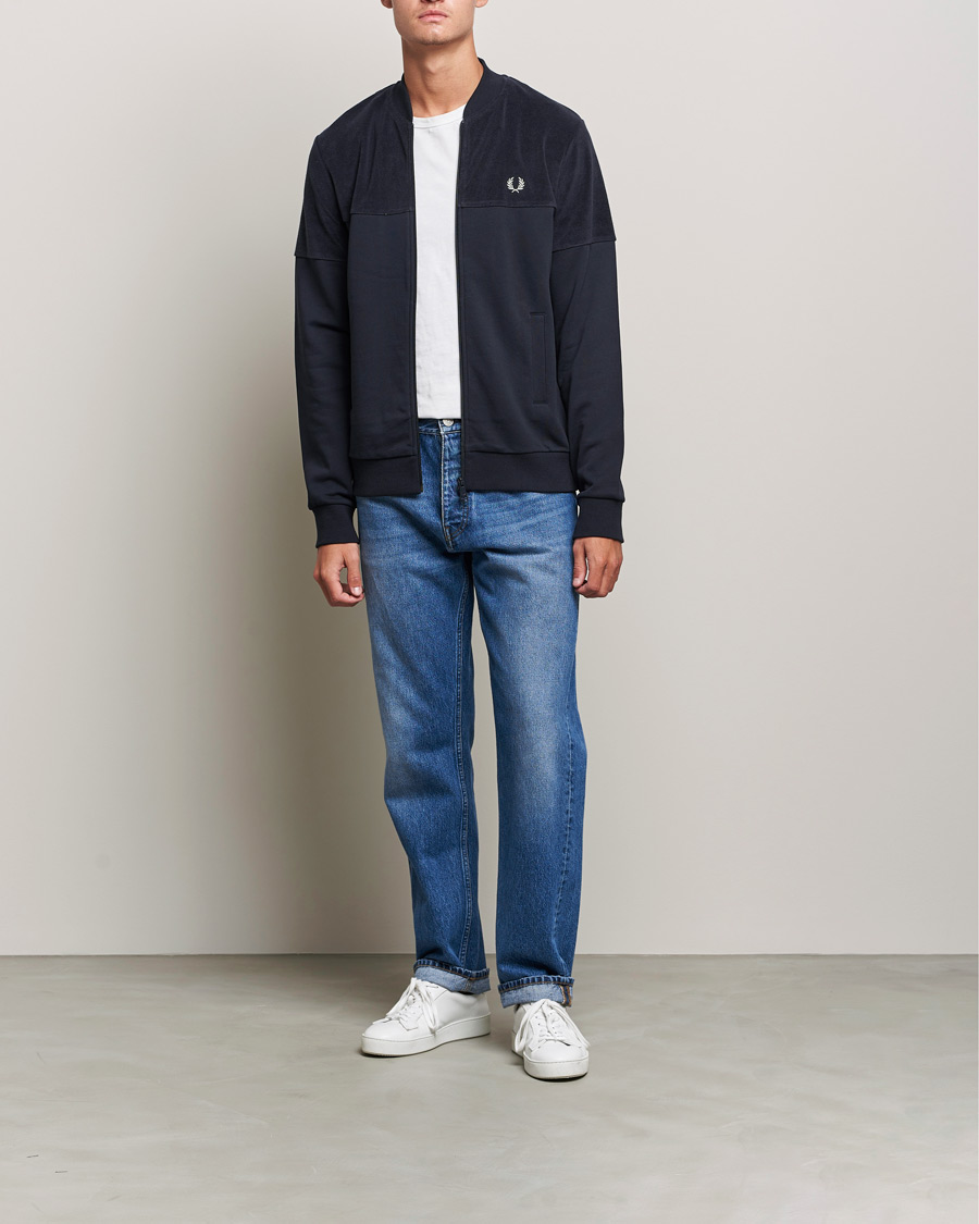 Herre | Gensere | Fred Perry | Towelling Pannel Track Jacket Navy