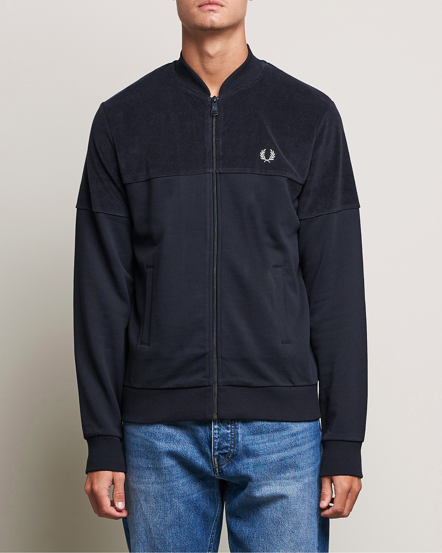 Herre |  | Fred Perry | Towelling Pannel Track Jacket Navy