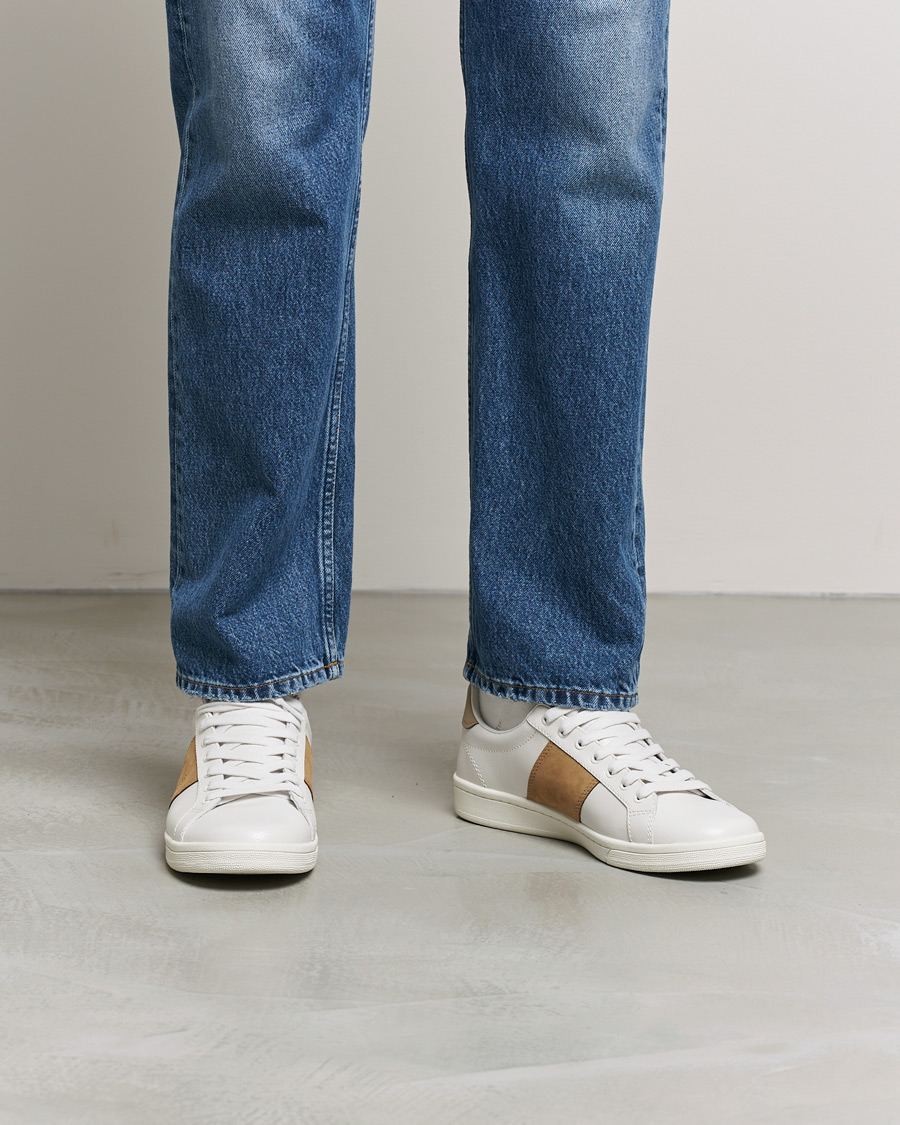 Herre | Fred Perry B721 Pique Embossed Leather Sneaker Porcelain | Fred Perry | B721 Pique Embossed Leather Sneaker Porcelain