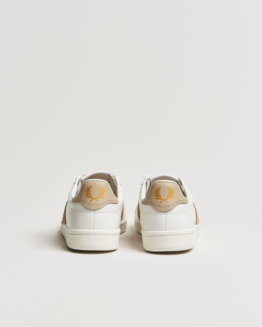 Herre | Fred Perry B721 Pique Embossed Leather Sneaker Porcelain | Fred Perry | B721 Pique Embossed Leather Sneaker Porcelain