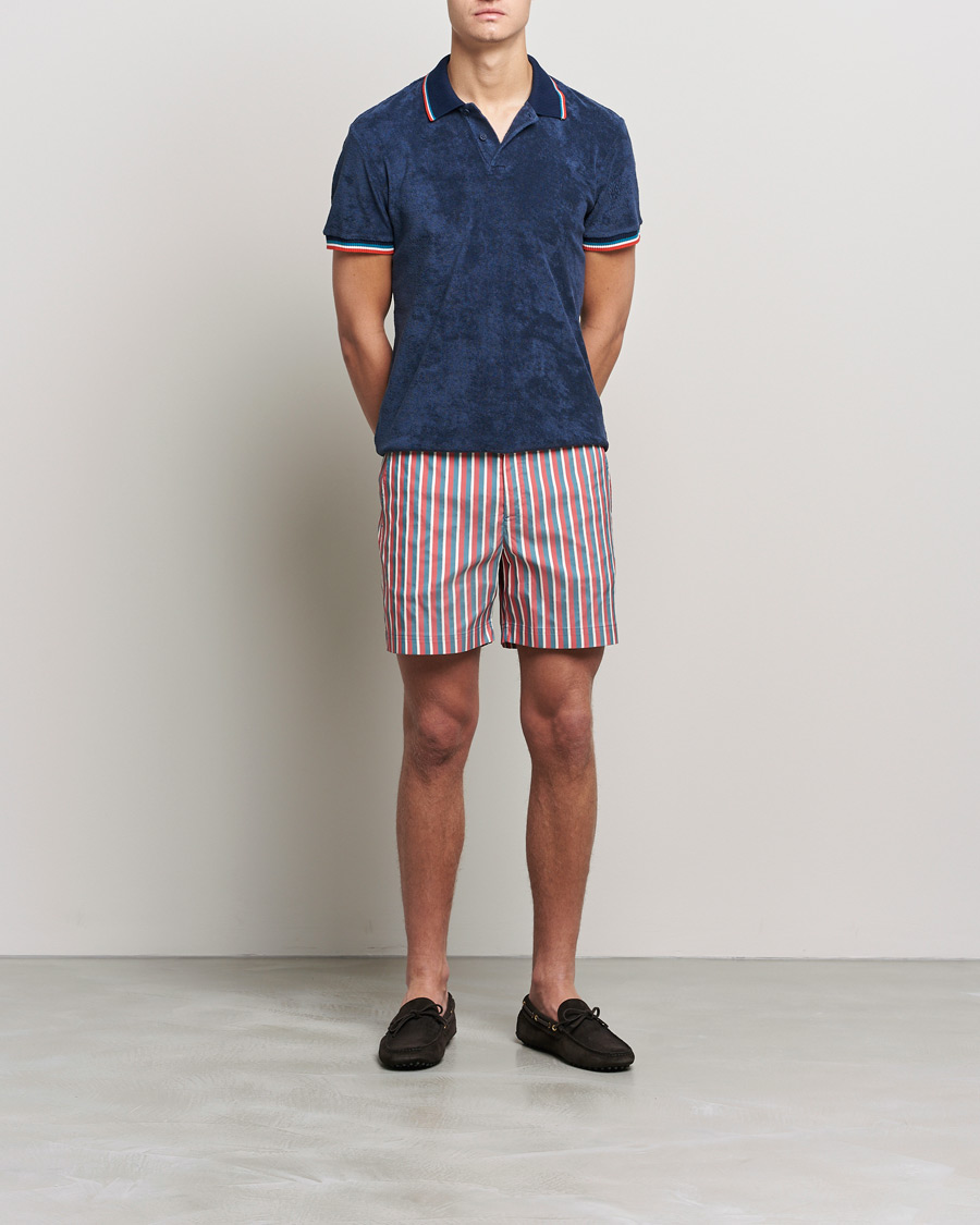 Herre | Pikéer | Orlebar Brown | Jarrett Towelling Striped Tipping Polo Navy