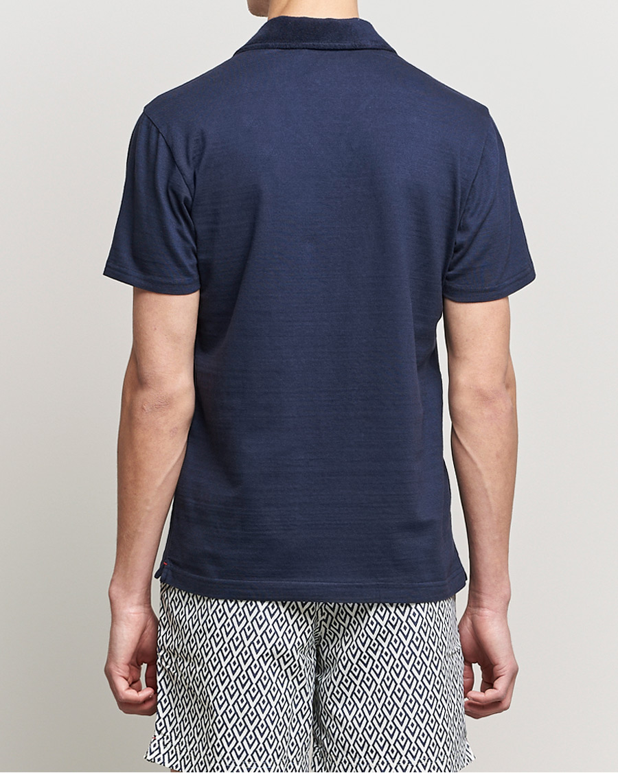 Herre | Pikéer | Orlebar Brown | Albert GD Towelling Trim Polo Night Iris