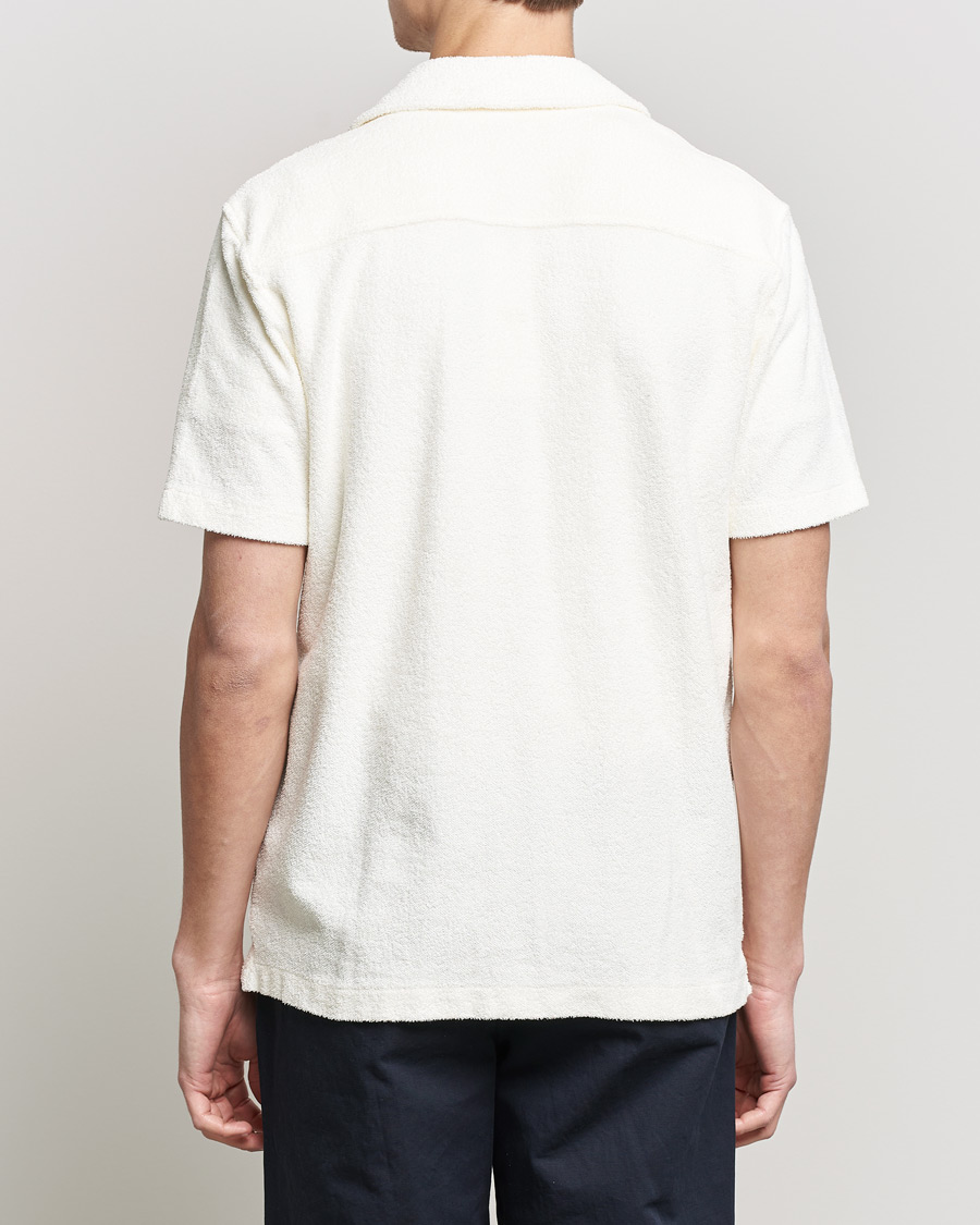 Herre | Skjorter | Orlebar Brown | Howell Short Sleeve light Towelling Shirt White Sand