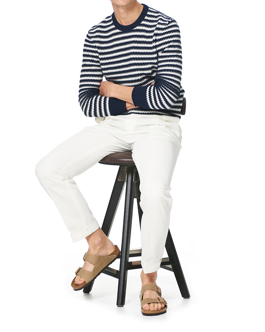 Herre | Gensere | Orlebar Brown | Ned Classic Stripe Organic Cotton Jumper Navy/White Sand
