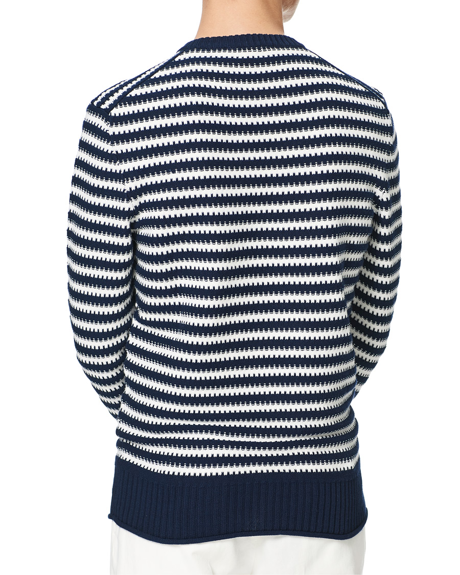 Herre | Gensere | Orlebar Brown | Ned Classic Stripe Organic Cotton Jumper Navy/White Sand