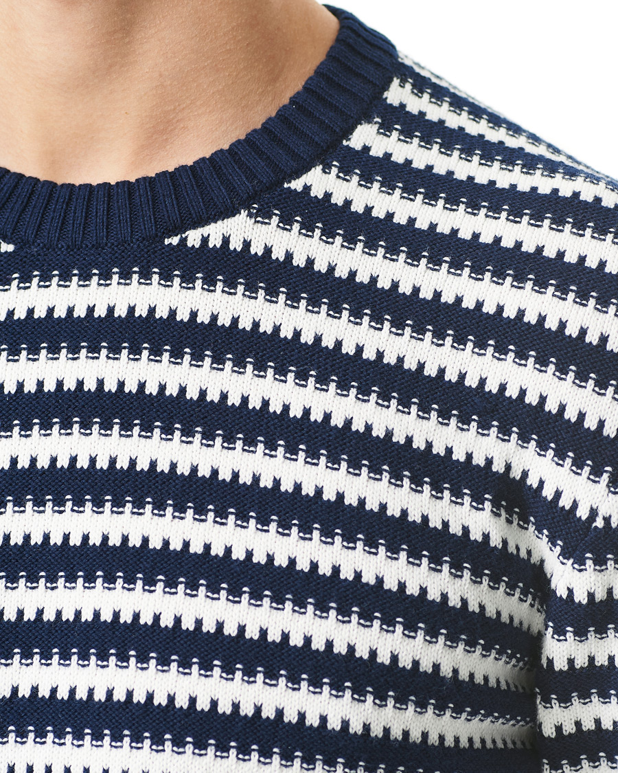 Herre | Gensere | Orlebar Brown | Ned Classic Stripe Organic Cotton Jumper Navy/White Sand