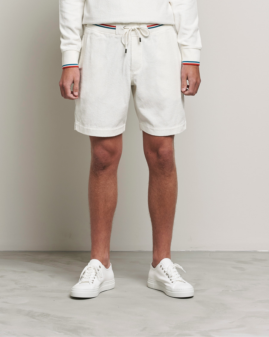 Herre | Terry | Orlebar Brown | Afador OB Stripe Towelling Shorts White Sand