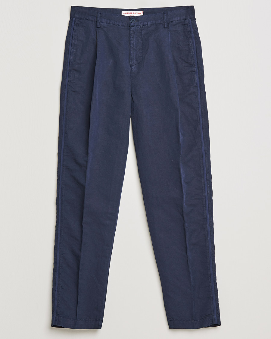 Herre | Bukser | Orlebar Brown | Dunmore Linen/Cotton Trousers Night Iris