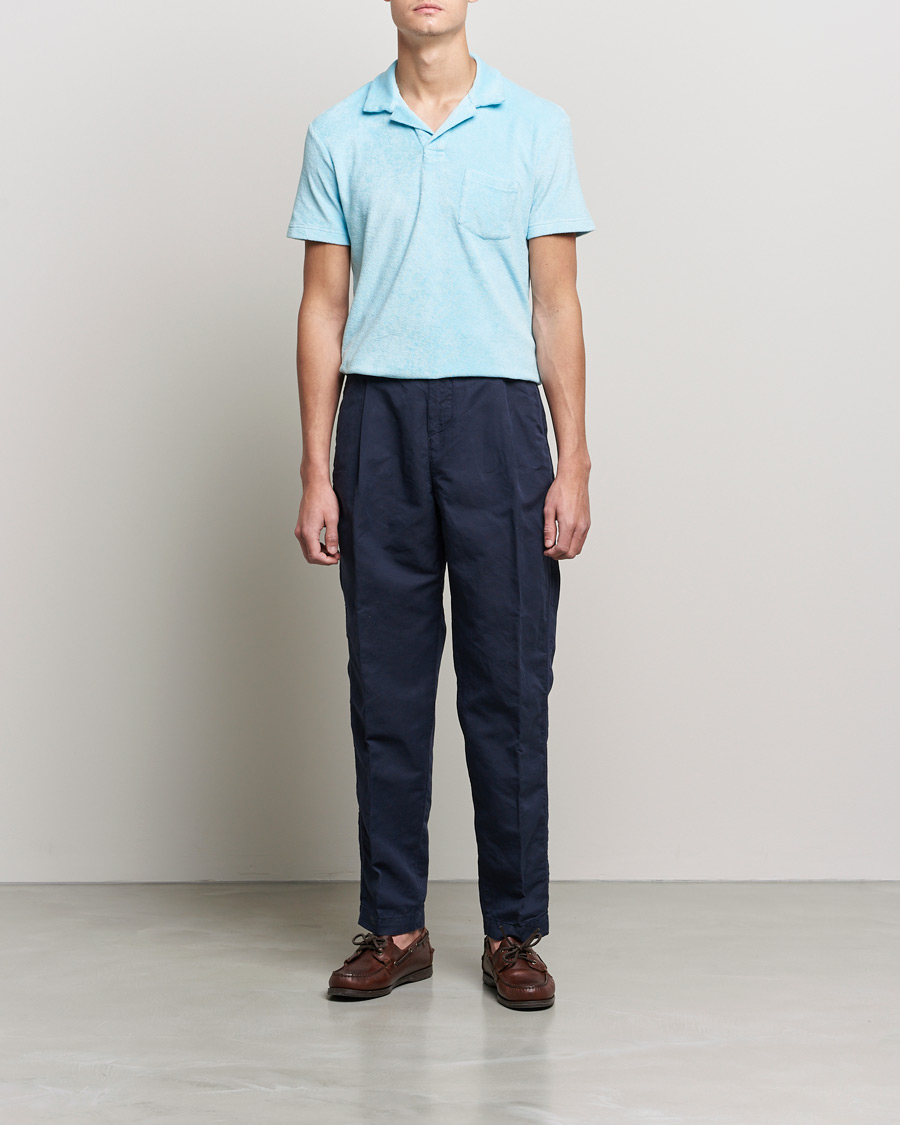 Herre | Bukser | Orlebar Brown | Dunmore Linen/Cotton Trousers Night Iris