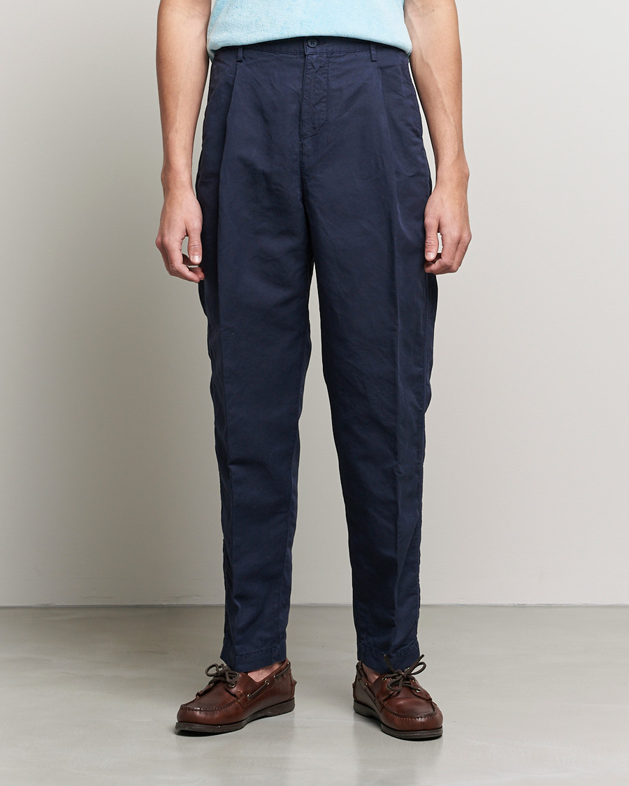 Herre | Bukser | Orlebar Brown | Dunmore Linen/Cotton Trousers Night Iris