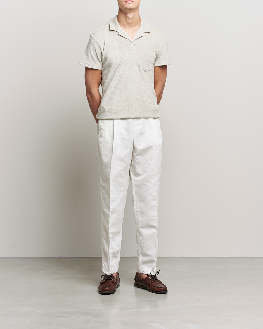 Herre |  | Orlebar Brown | Dunmore Linen/Cotton Trousers White Sand