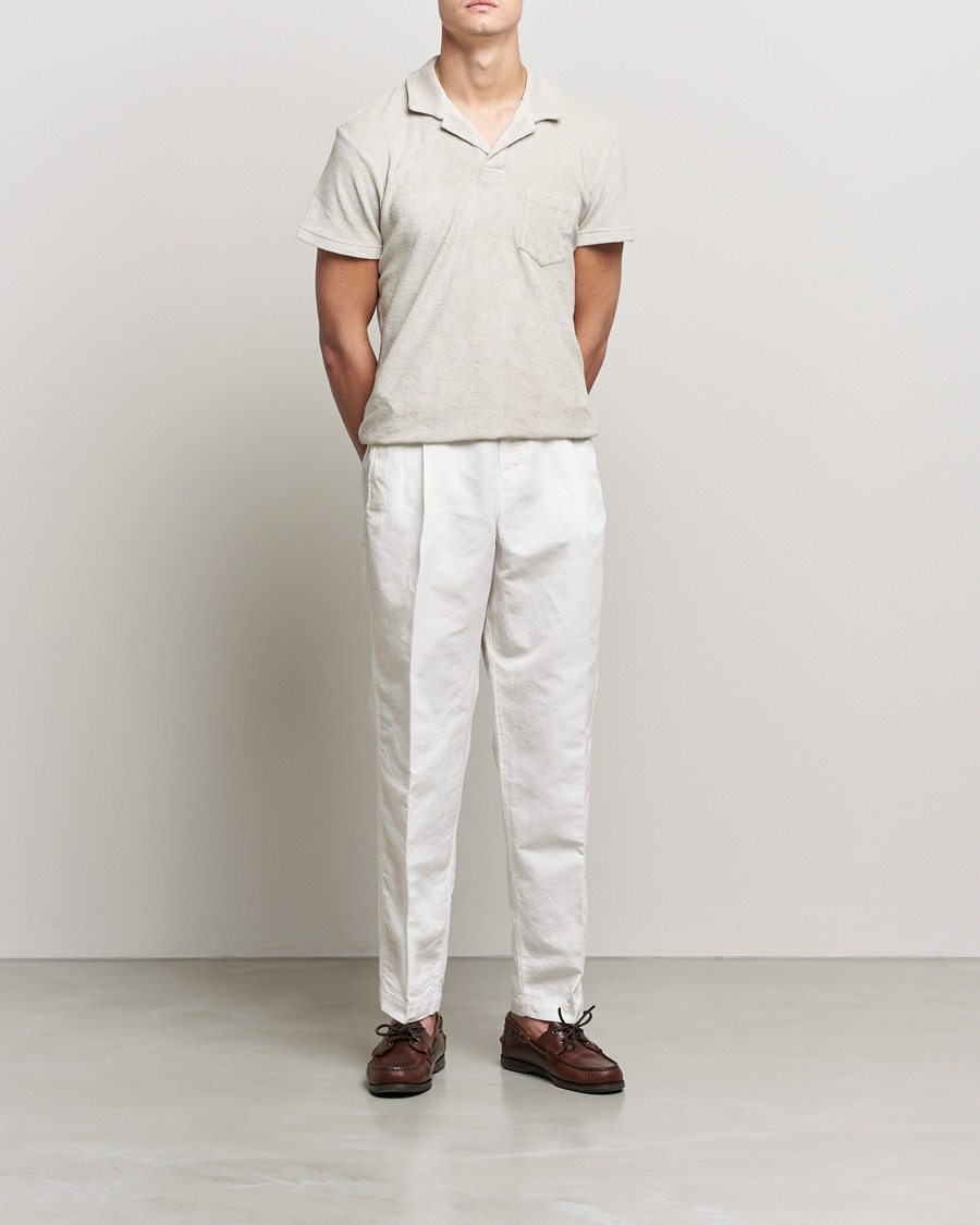 Herre | Bukser | Orlebar Brown | Dunmore Linen/Cotton Trousers White Sand