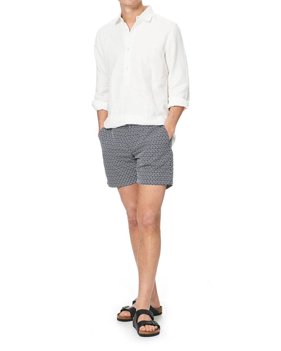 Herre | | Orlebar Brown | Bulldog Alado Printed Swimshorts Night Iris/White