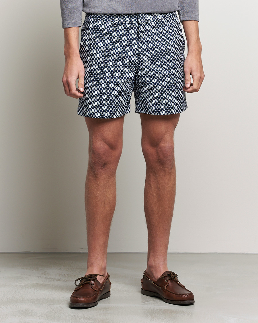 Herre | Badeshorts | Orlebar Brown | Bulldog Seglas Jacquard Swimshorts Night Iris/Cloud