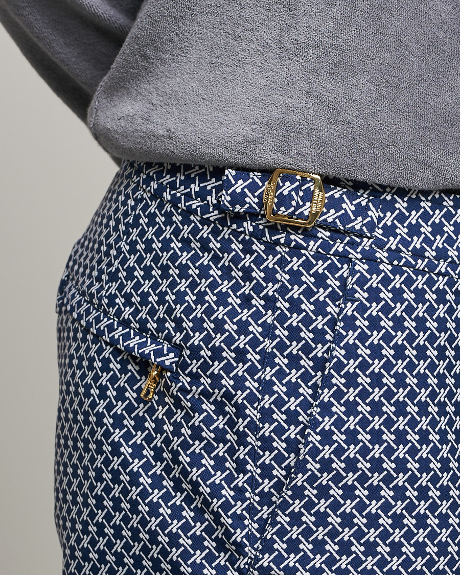 Herre | Badeshorts | Orlebar Brown | Bulldog Seglas Jacquard Swimshorts Night Iris/Cloud