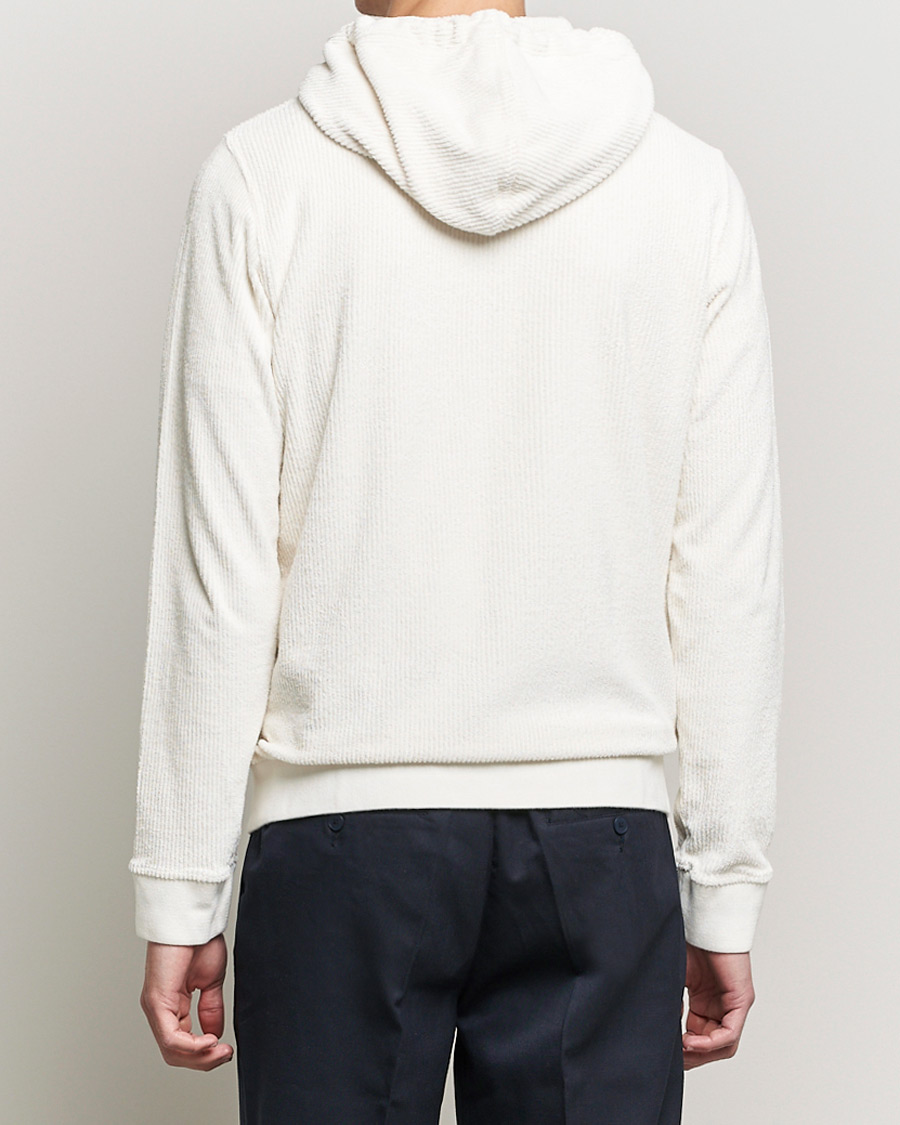 Herre | Gensere | Orlebar Brown | Matthers DN Towelling Racked Zip Hood White Sand