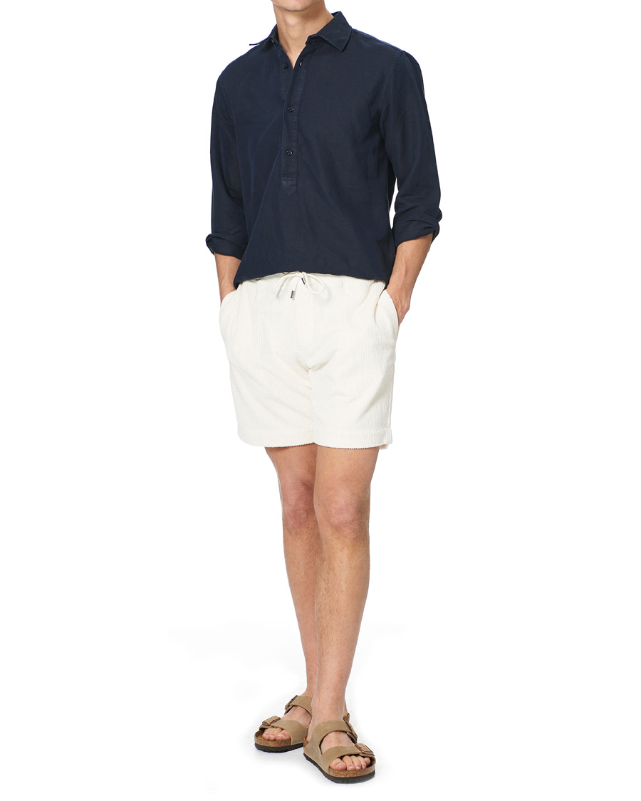 Herre | Shorts | Orlebar Brown | Afador DN Towelling Racked Shorts White Sand