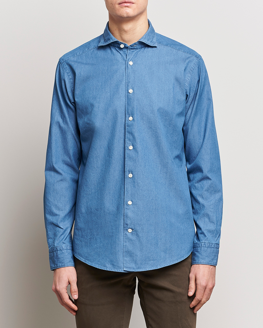 Herre | Jeansskjorter | Eton | Lightweight Casual Fit Denim Shirt Blue