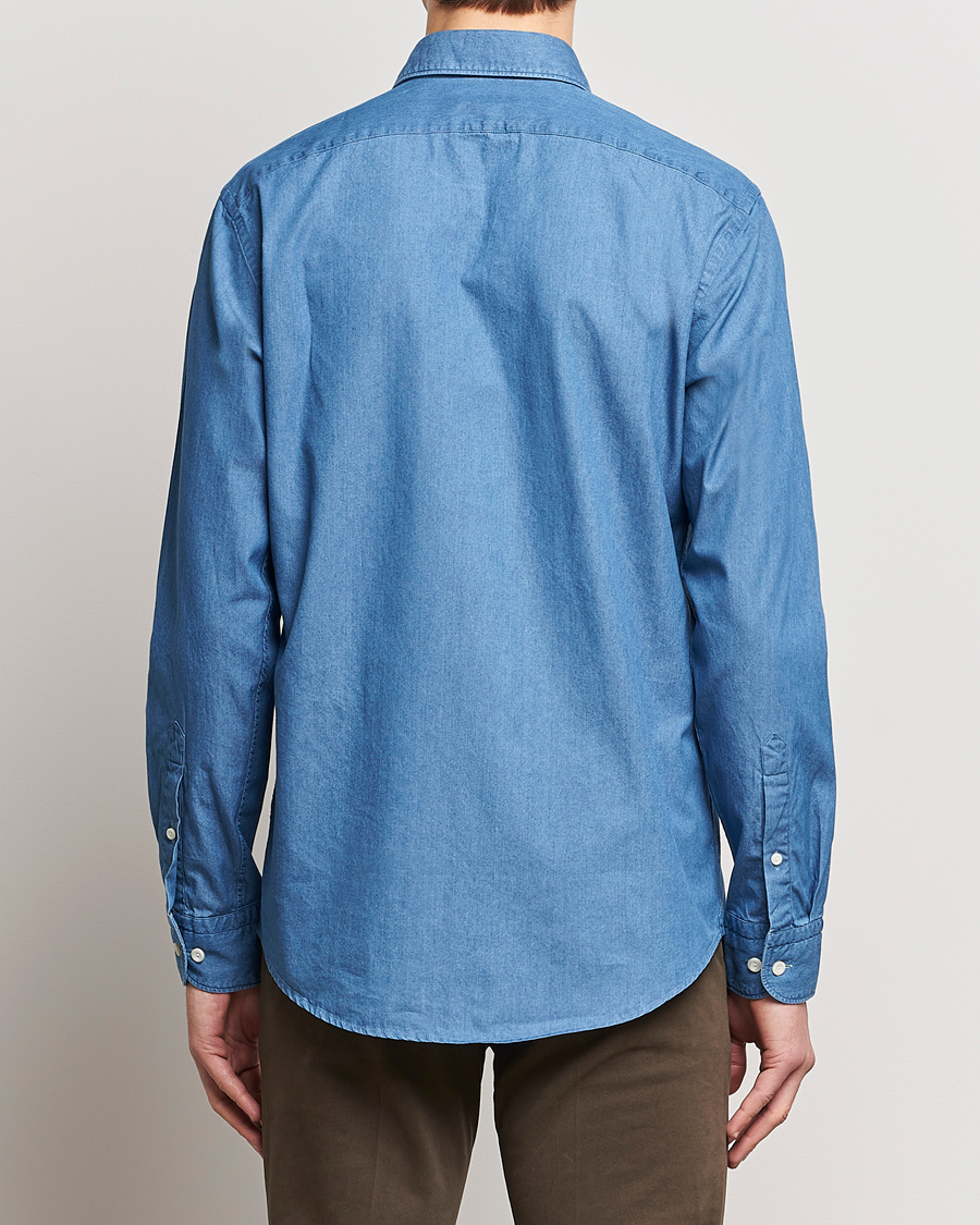 Herre | Skjorter | Eton | Lightweight Casual Fit Denim Shirt Blue