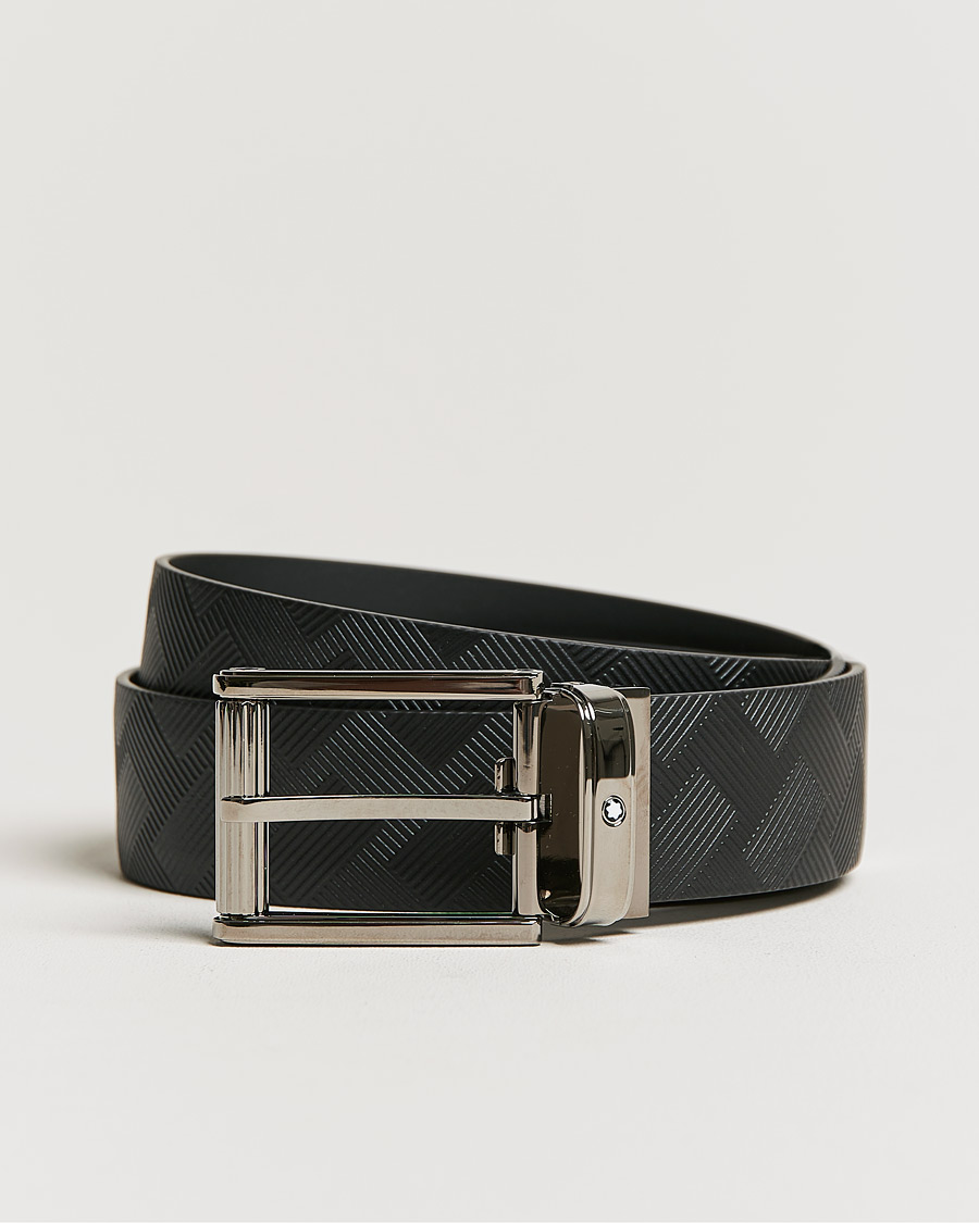Herre | Belter | Montblanc | Black 35 mm Leather Belt Black