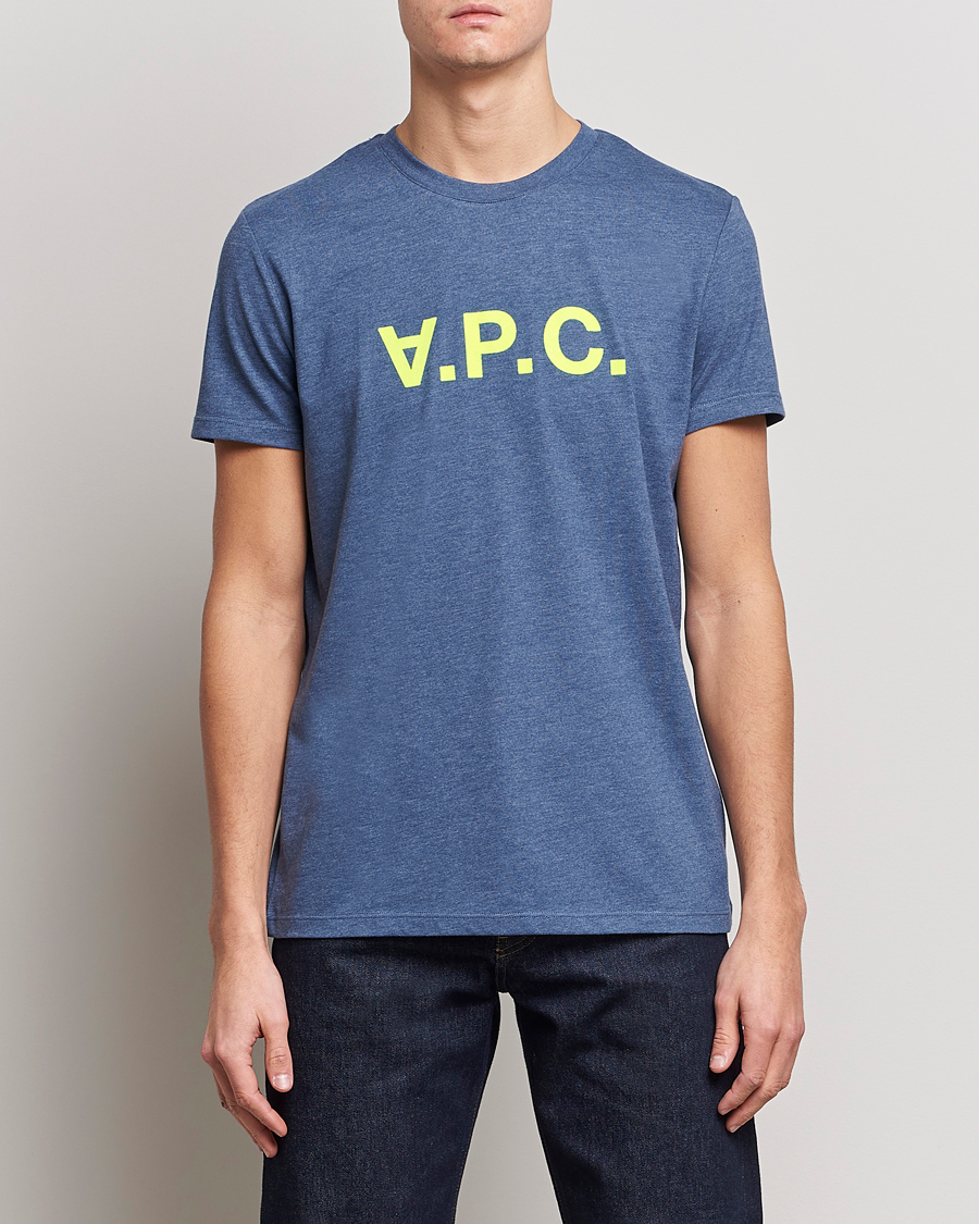 Herre | T-Shirts | A.P.C. | VPC Neon Short Sleeve T-Shirt Marine