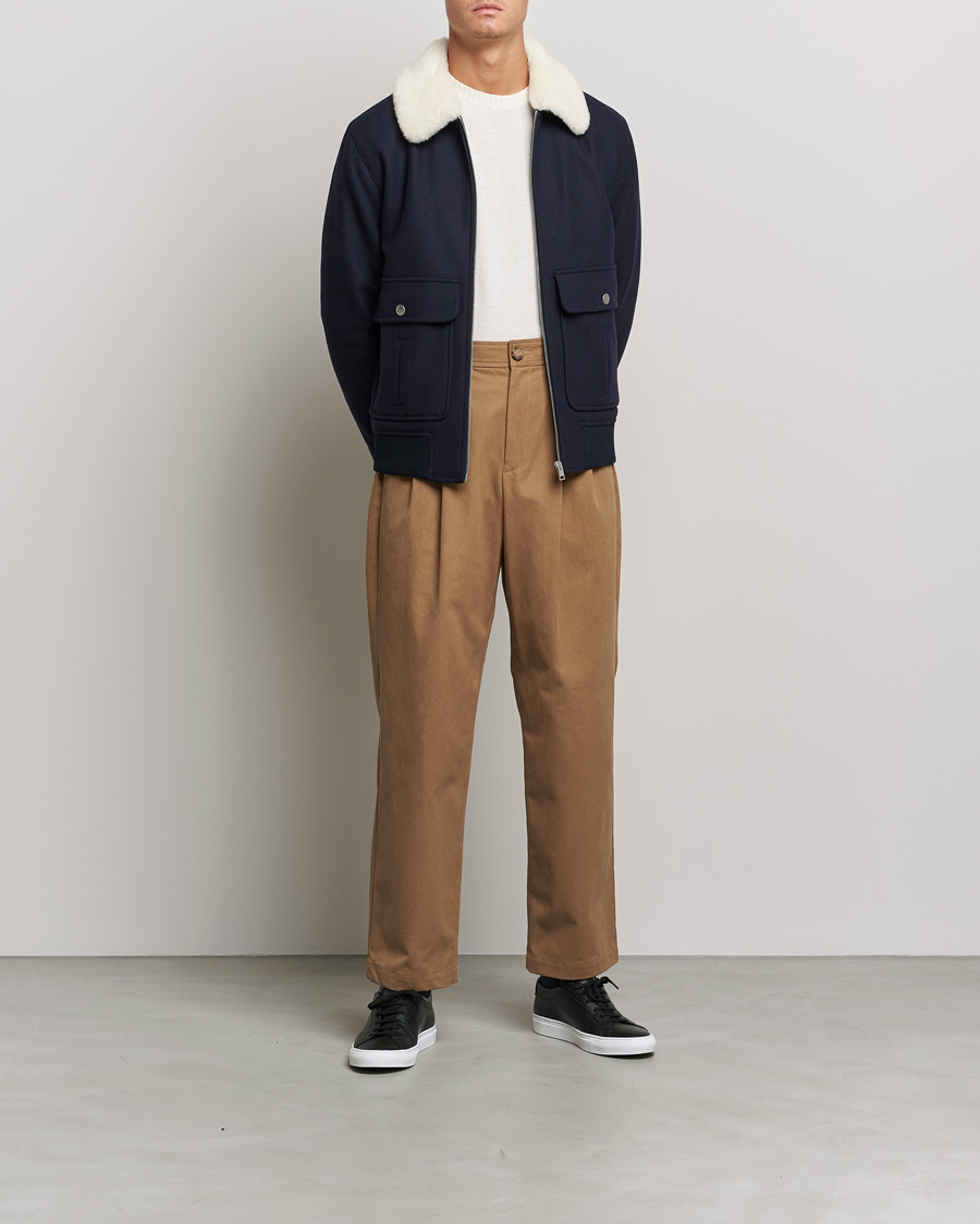 Herre | Jakker | A.P.C. | Ben Shearling Bomber Jacket Navy