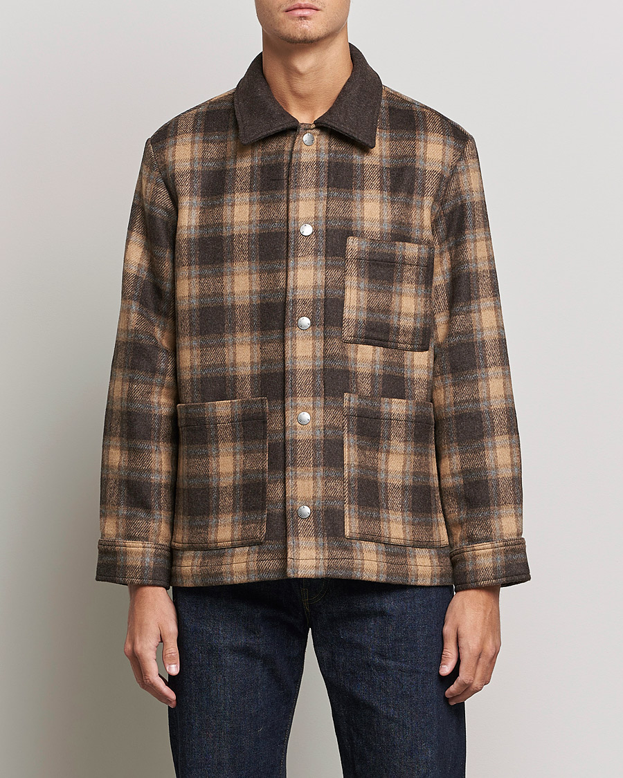 Herre | Overshirts | A.P.C. | Emile Shirt Jacket Brown Check