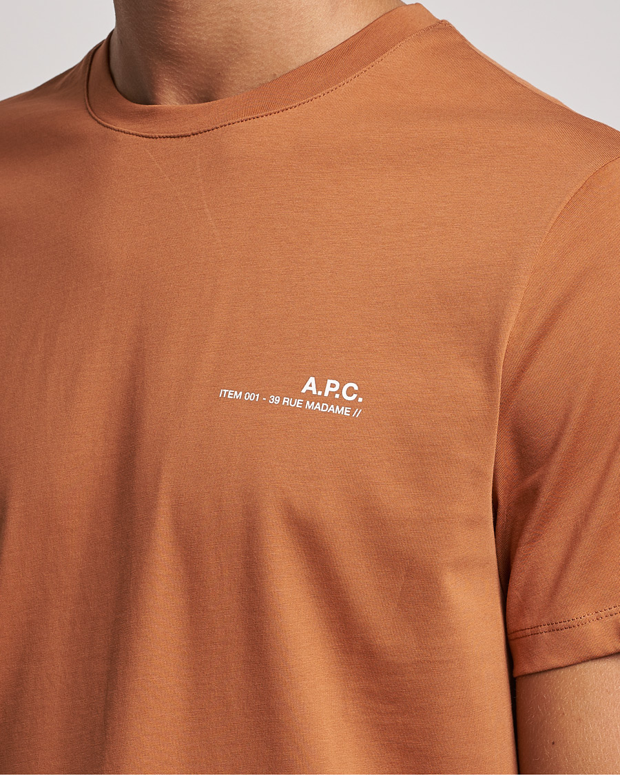 Herre | T-Shirts | A.P.C. | Item Short Sleeve T-Shirt Terracotta