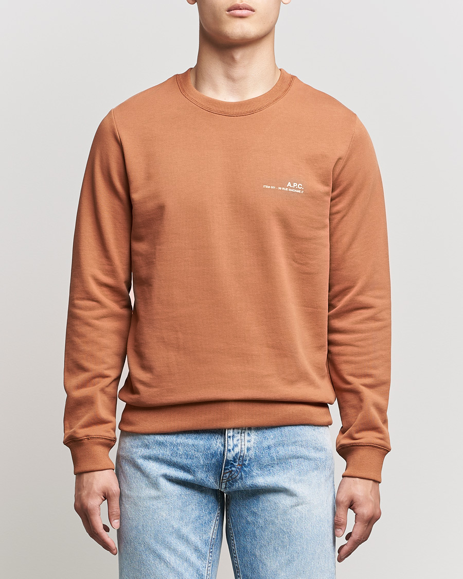 Herre | Sweatshirts | A.P.C. | Item Crew Neck Sweatshirt Terracotta