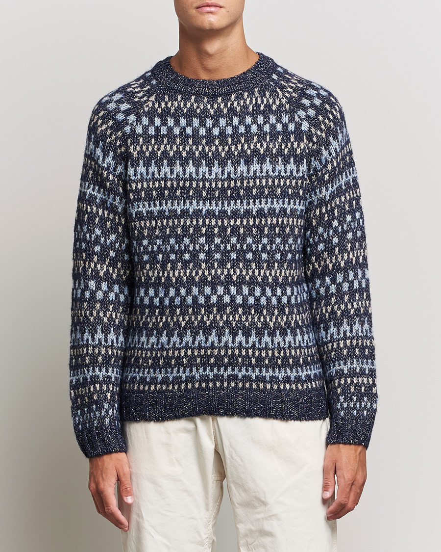 Herre | Gensere | A.P.C. | Leonard Jacquard Pullover Blue Heather