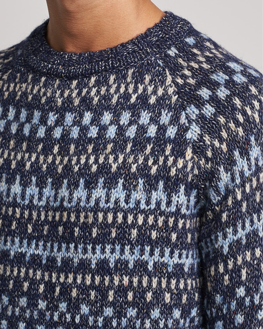 Herre | Gensere | A.P.C. | Leonard Jacquard Pullover Blue Heather