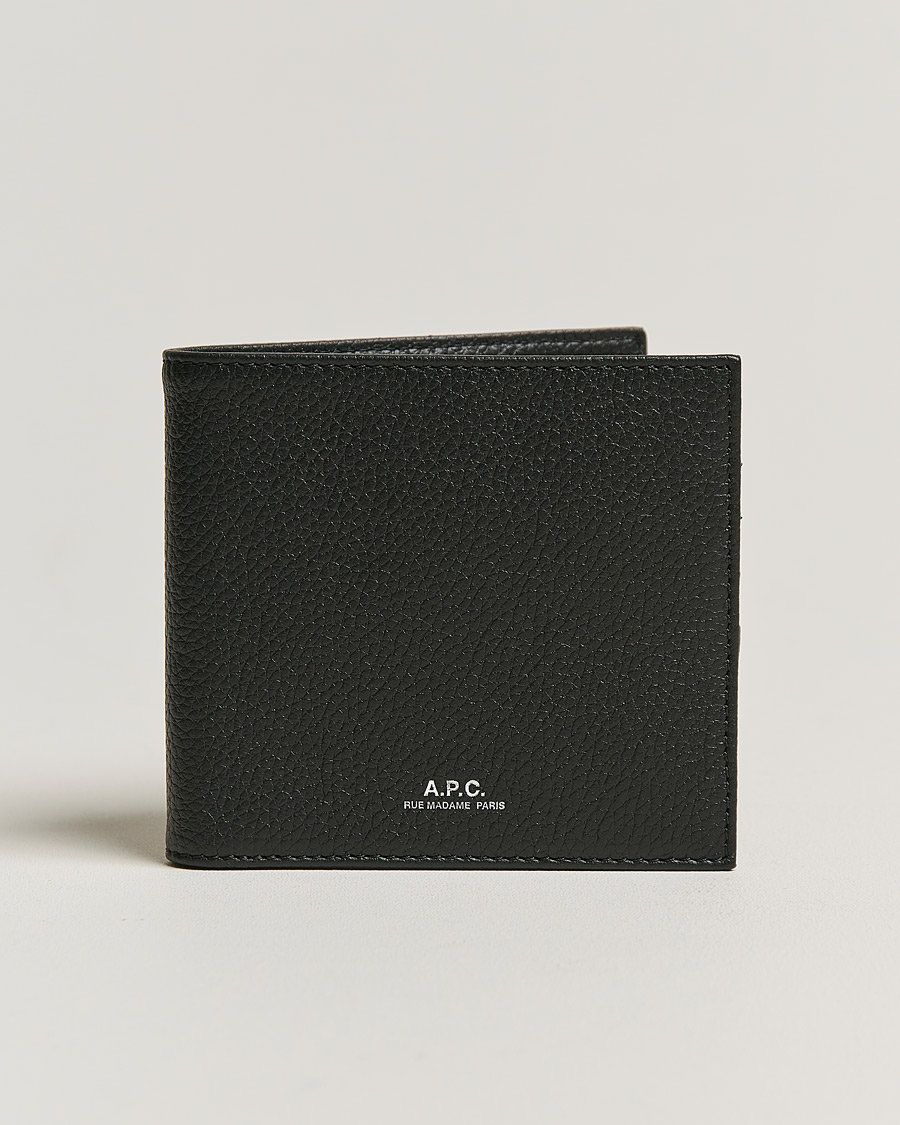 Herre | A.P.C. Grain Leather Wallet Black | A.P.C. | Grain Leather Wallet Black