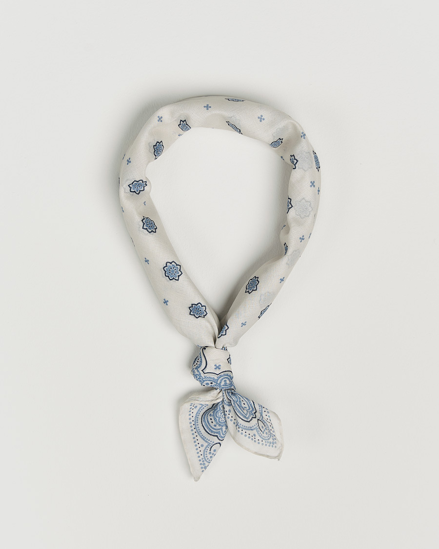Herre | Amanda Christensen Cotton Voilé Printed Medallion Bandana Cream | Amanda Christensen | Cotton Voilé Printed Medallion Bandana Cream