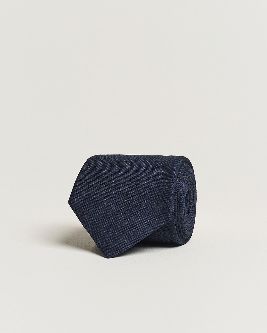 Herre | Slips | Amanda Christensen | Hopsack Linen 8cm Tie Navy