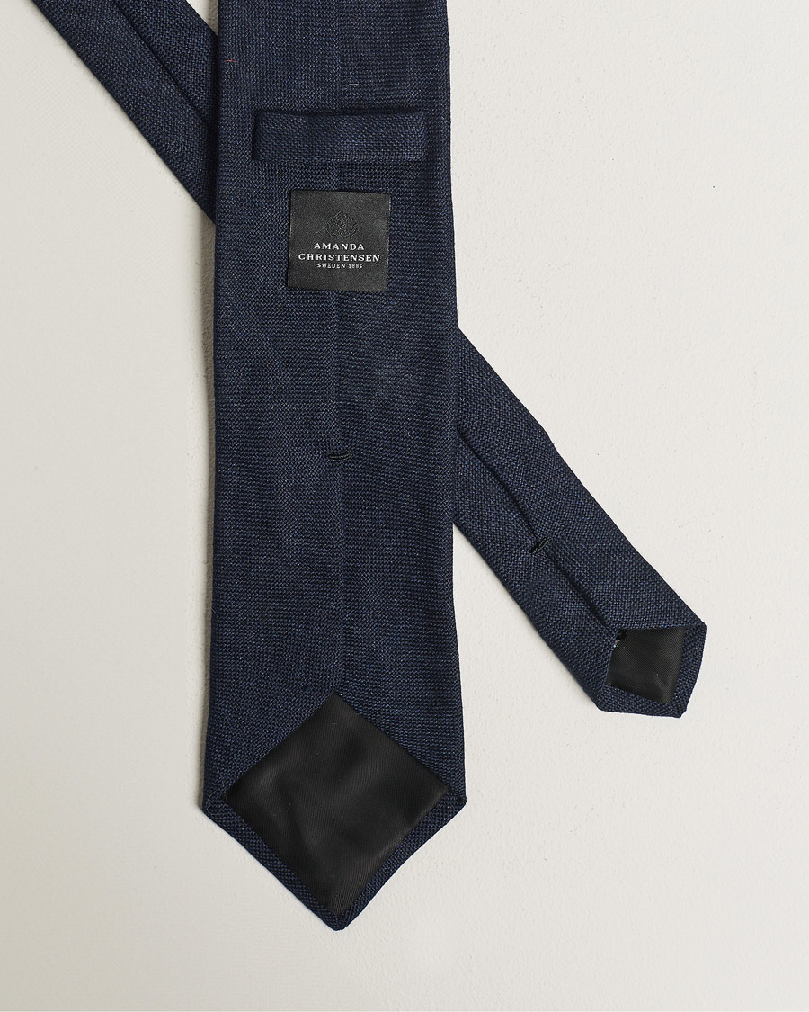 Herre | Slips | Amanda Christensen | Hopsack Linen 8cm Tie Navy