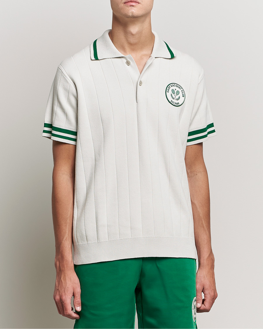 Herre | Pikéer | GANT | Raquet Club Knitted Polo Creme