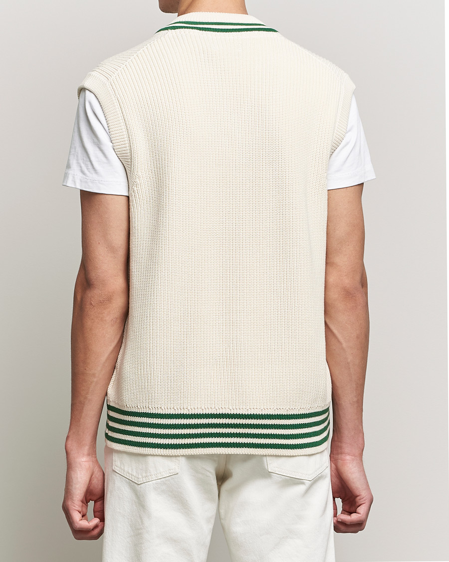 Herre | Gensere | GANT | Ribbed Cricket Knitted Slipover Creme