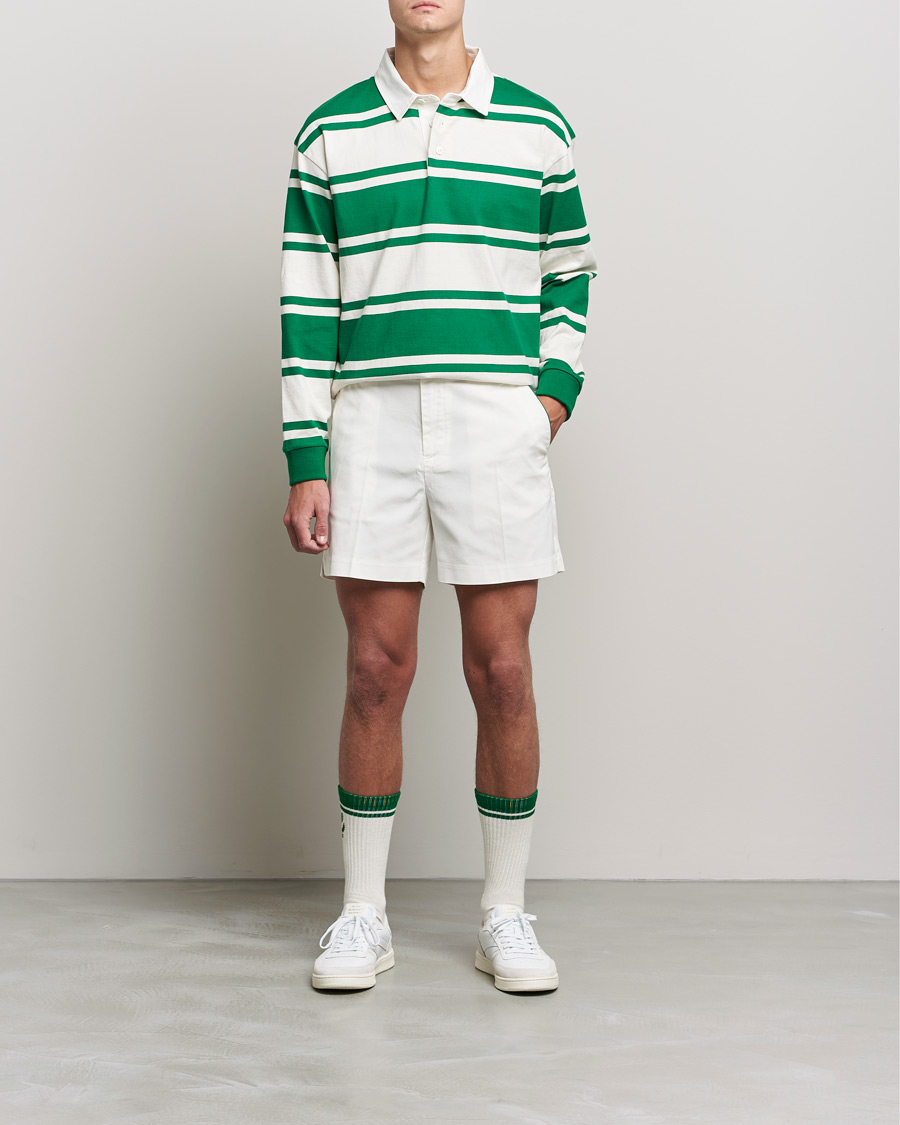 Herre | Rugbygensere | GANT | Barstriped Heavy Rugger Green/White