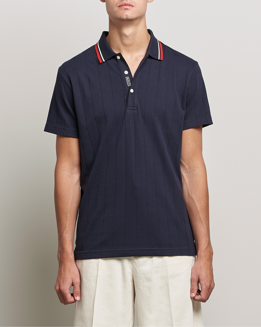 Herre | Pikéer | GANT | Structued Knitted Polo Evening Blue
