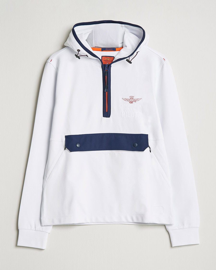 Herre | Gensere | Aeronautica Militare | Half Zip Hoodie Off White