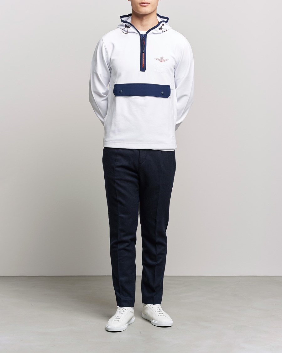 Herre | Gensere | Aeronautica Militare | Half Zip Hoodie Off White