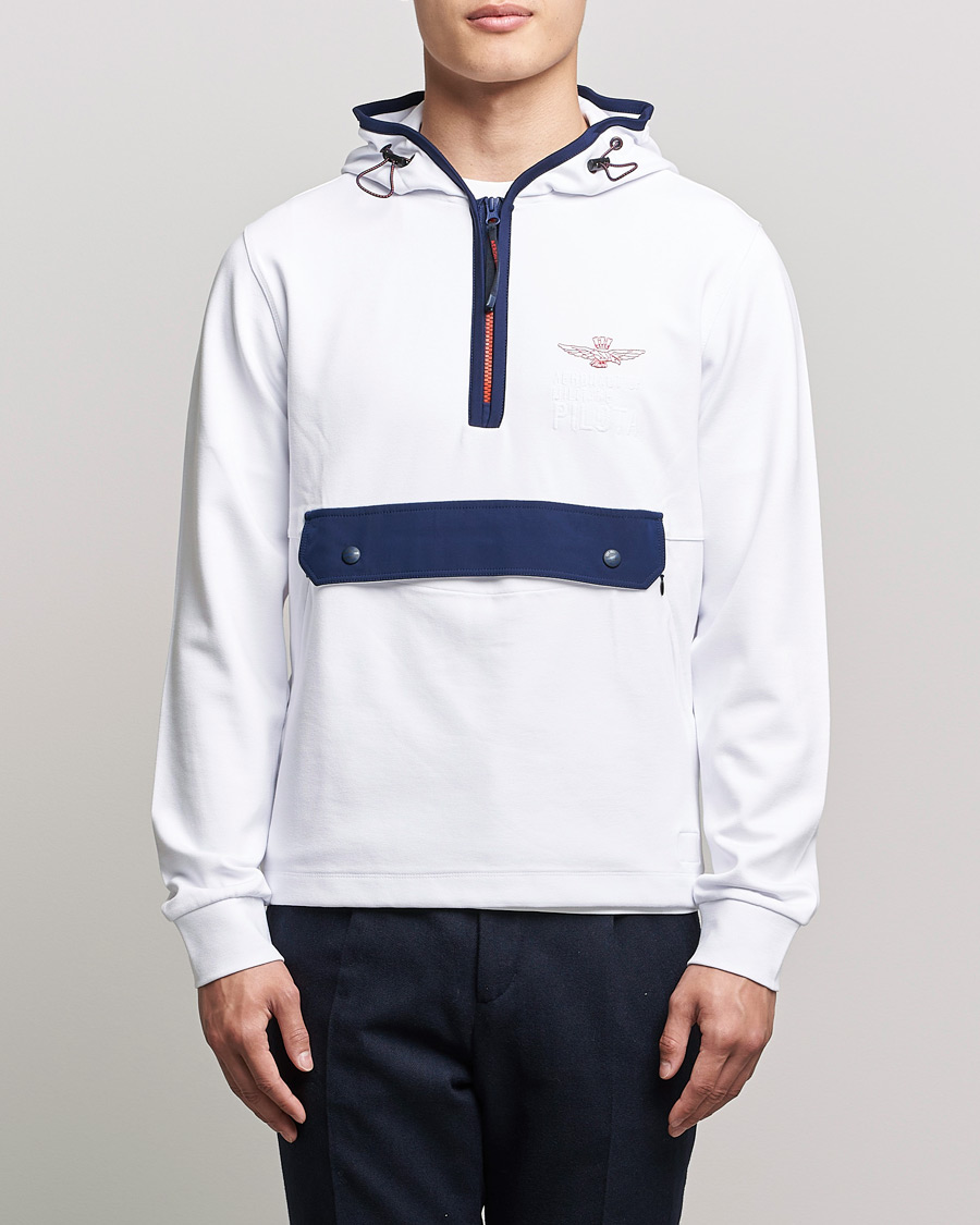 Herre | Gensere | Aeronautica Militare | Half Zip Hoodie Off White