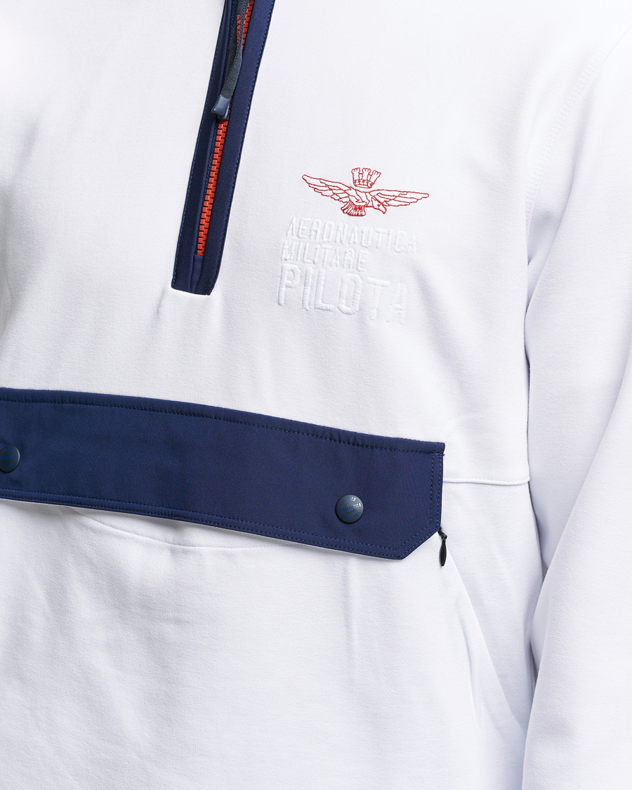 Herre | Gensere | Aeronautica Militare | Half Zip Hoodie Off White